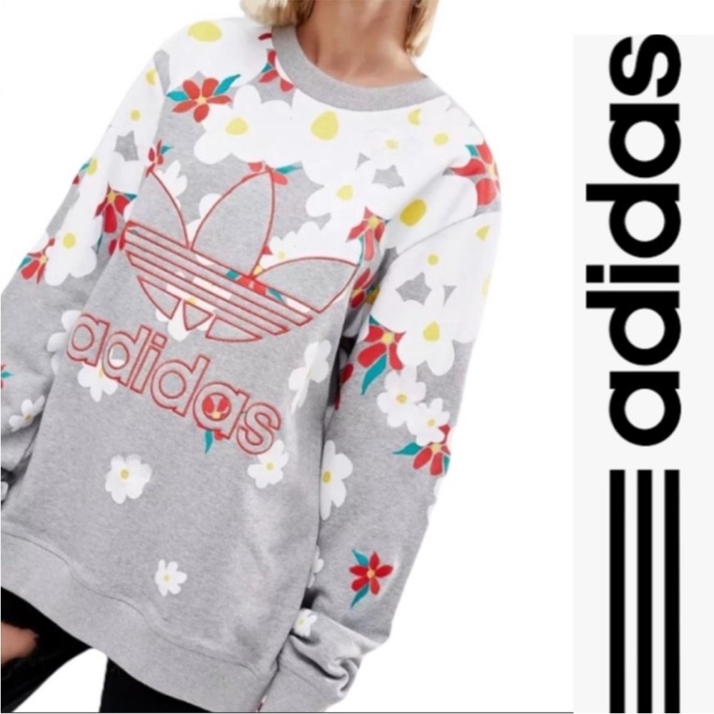 🌼 ADIDAS ORIGINALS x PHARRELL WILLIAMS Unisex  Trefoil Logo Daisy Sweatshirt 🌼